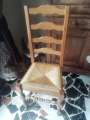 4 chaises pailles en bois massif