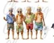 Groupe de quinquag�naires coquins et joueurs