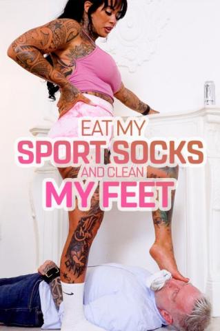 Sous les pieds d'une sportive