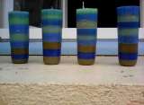 4 bougies cylindriques faites 